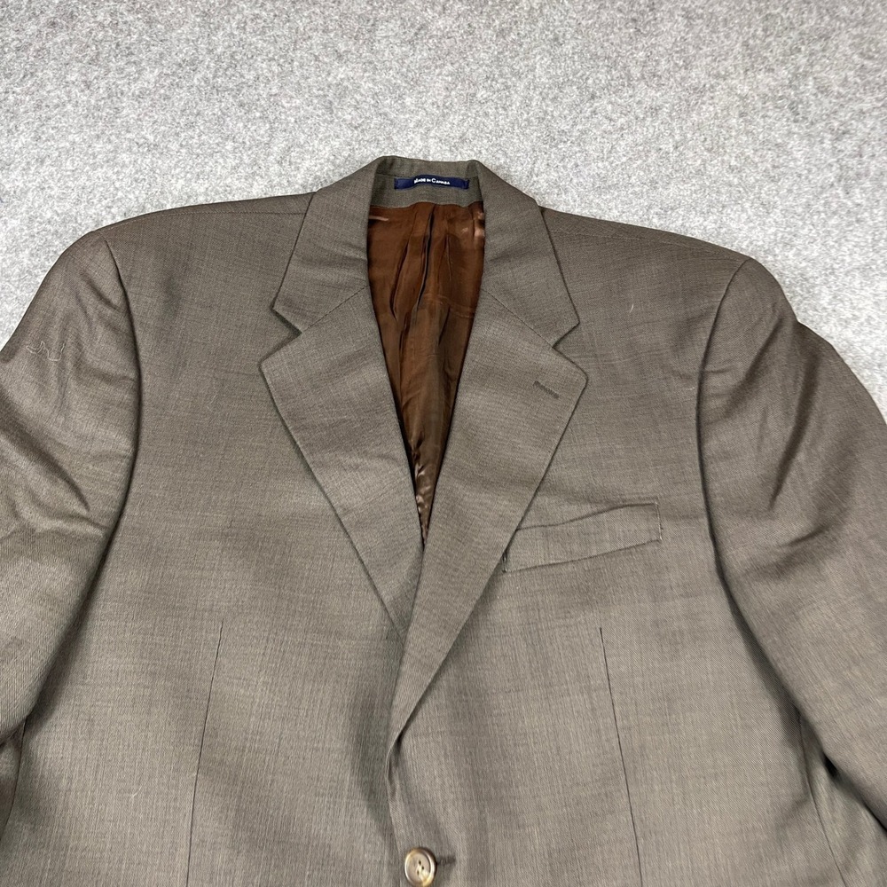 VTG Y2K Ralph Ralph Lauren Brown Wool Blazer Sport Coat Mens 44R Canada Heritage